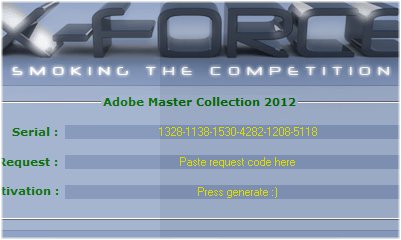 adobe cs6 master collection xforce keygen only
